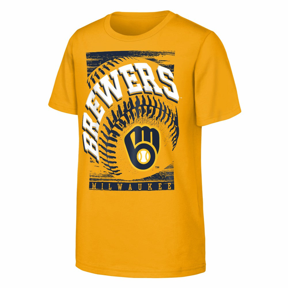 Milwaukee Brewers Outerstuff Youth Speed Pitch T-Shirt - Gold T-shirts