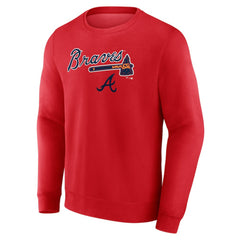 Atlanta Braves Team Lockup Sweatshirt - Red Sweatshirts