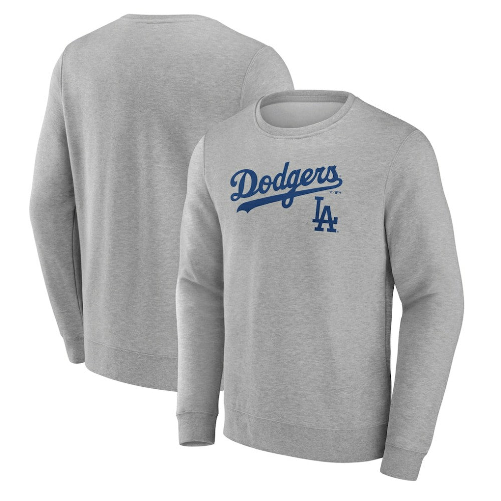 Los Angeles Dodgers Team Lockup Sweatshirt - Gray Sweatshirts