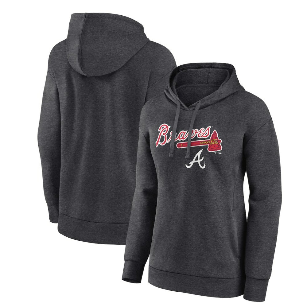Atlanta Braves Women's Team Lockup Hoodie - Charcoal Hoodies