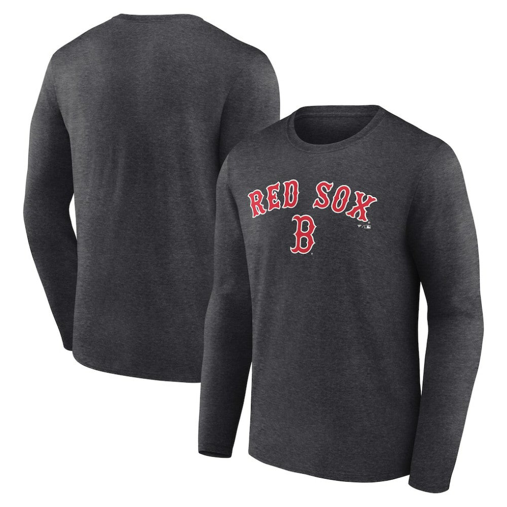 Boston Red Sox Team Lockup Long Sleeve T-Shirt - Charcoal T-shirts