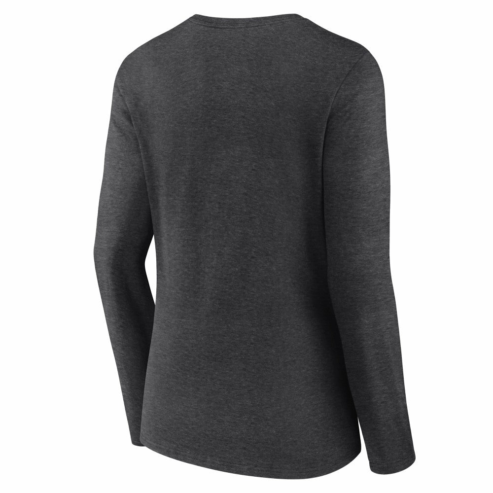 Cincinnati Reds Women's Team Lockup Long Sleeve V-Neck T-Shirt - Charcoal T-shirts