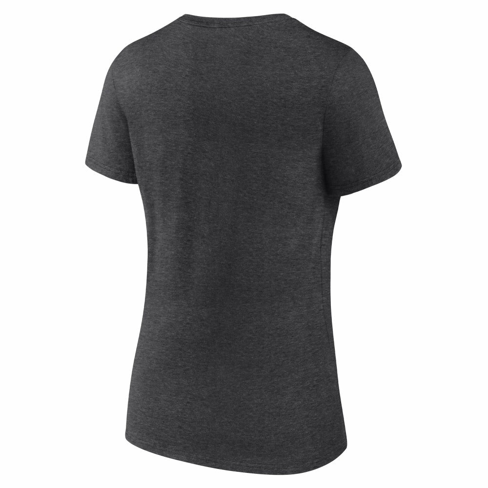 Cincinnati Reds Women's Team Lockup V-Neck T-Shirt - Charcoal T-shirts