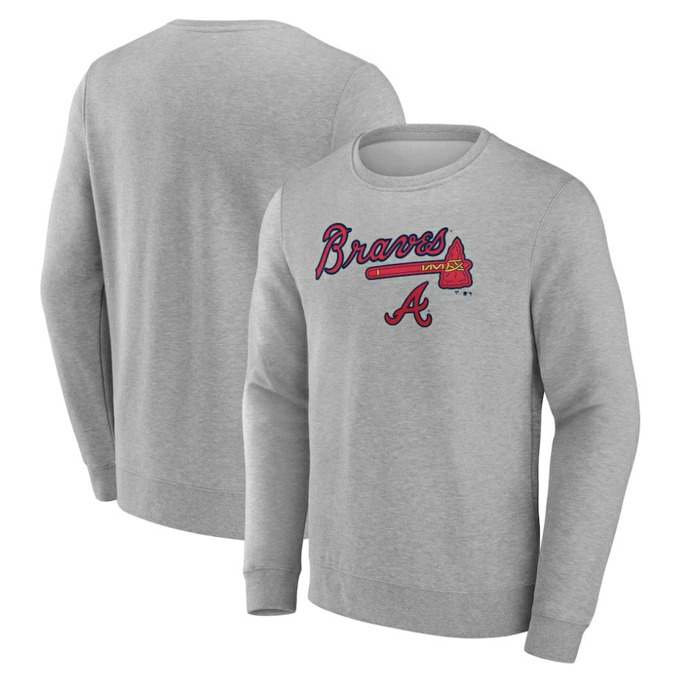Atlanta Braves Team Lockup Sweatshirt - Gray Sweatshirts