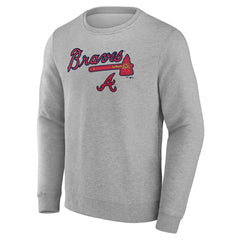 Atlanta Braves Team Lockup Sweatshirt - Gray Sweatshirts