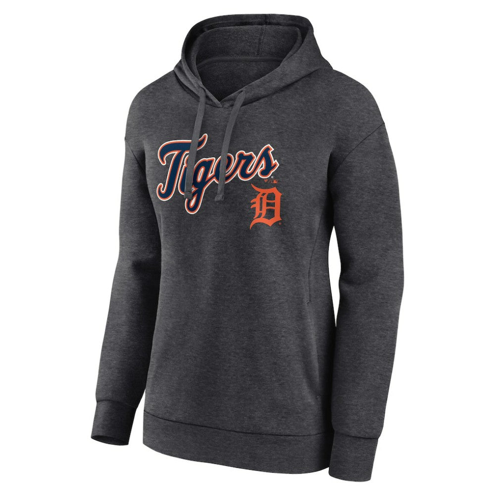 Detroit Tigers Women's Team Lockup Hoodie - Charcoal Hoodies