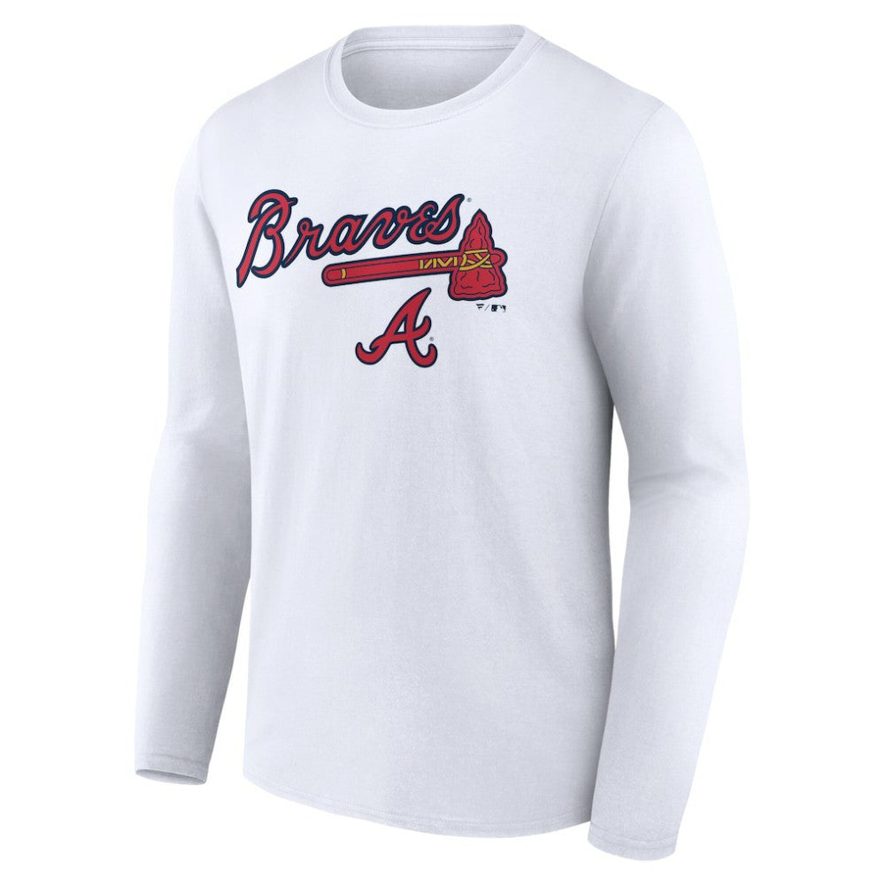 Atlanta Braves Team Lockup Long Sleeve T-Shirt - White T-shirts