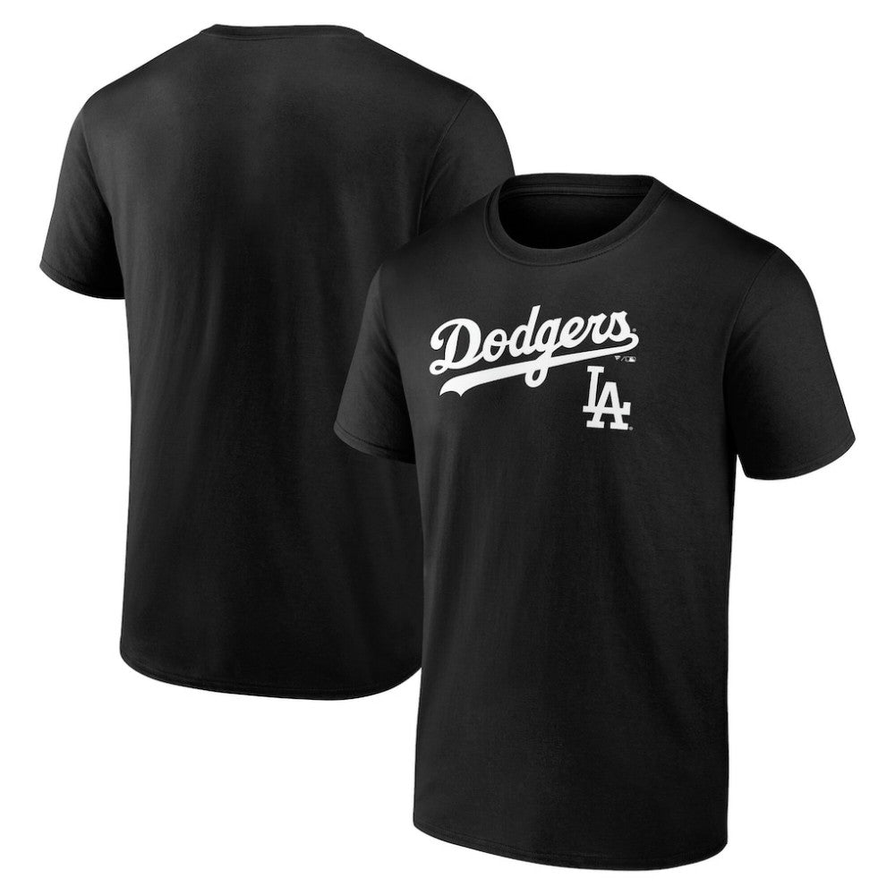 Los Angeles Dodgers Team Lockup T-Shirt - Black T-shirts