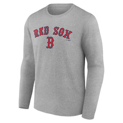 Boston Red Sox Team Lockup Long Sleeve T-Shirt - Gray T-shirts