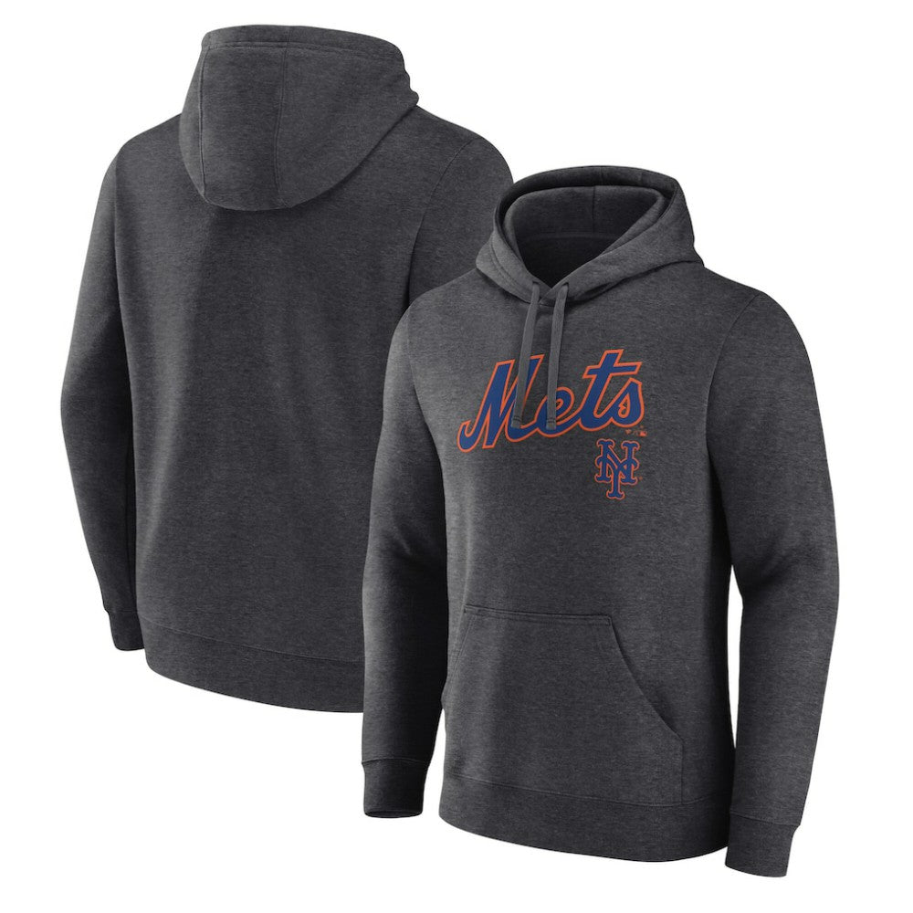New York Mets Team Lockup Hoodie - Charcoal Hoodies