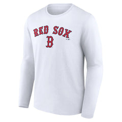 Boston Red Sox Team Lockup Long Sleeve T-Shirt - White T-shirts