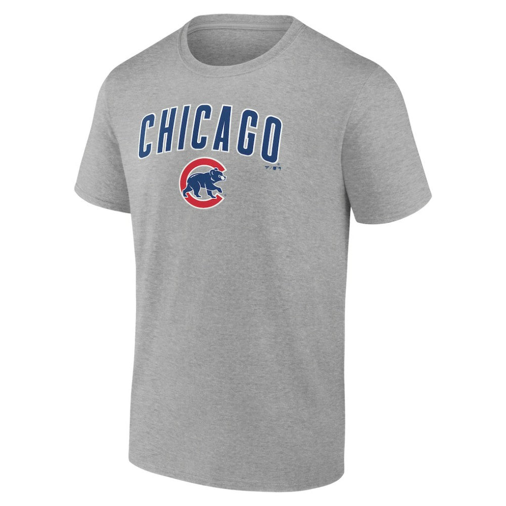 Chicago Cubs Team Lockup T-Shirt - Heather Gray T-shirts