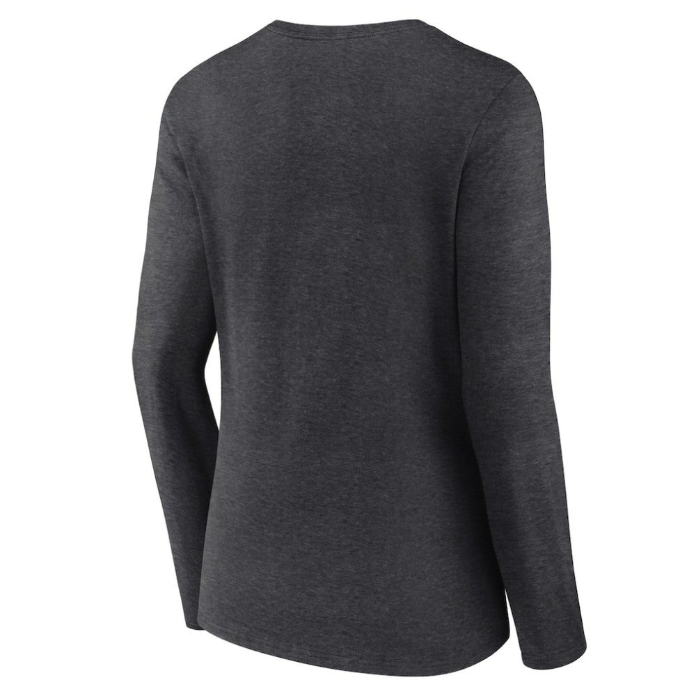 Philadelphia Phillies Women's Team Lockup Long Sleeve V-Neck T-Shirt - Charcoal T-shirts