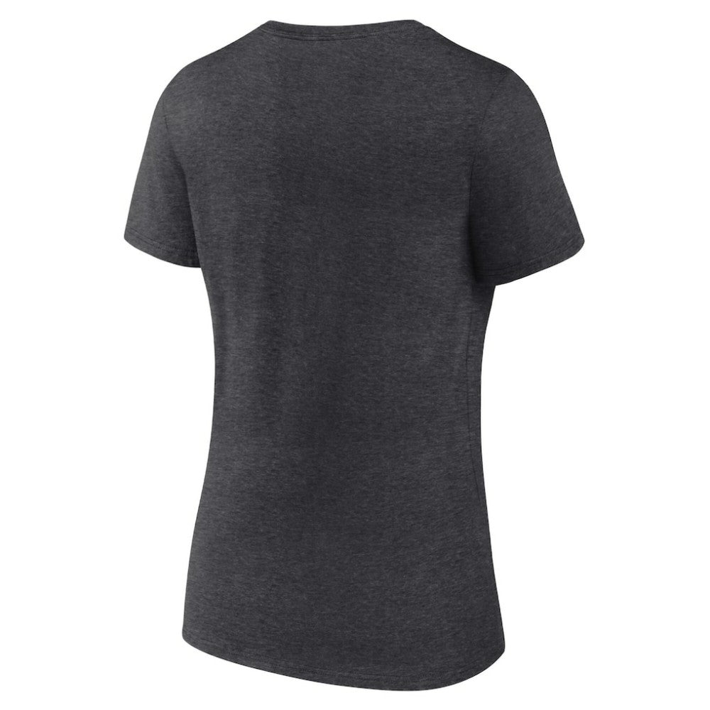 Philadelphia Phillies Women's Team Lockup V-Neck T-Shirt - Charcoal T-shirts