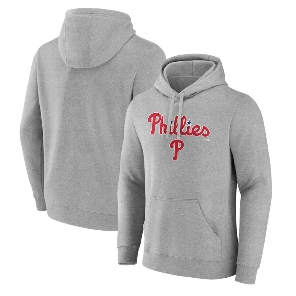 Philadelphia Phillies Team Lockup Hoodie - Gray Hoodies