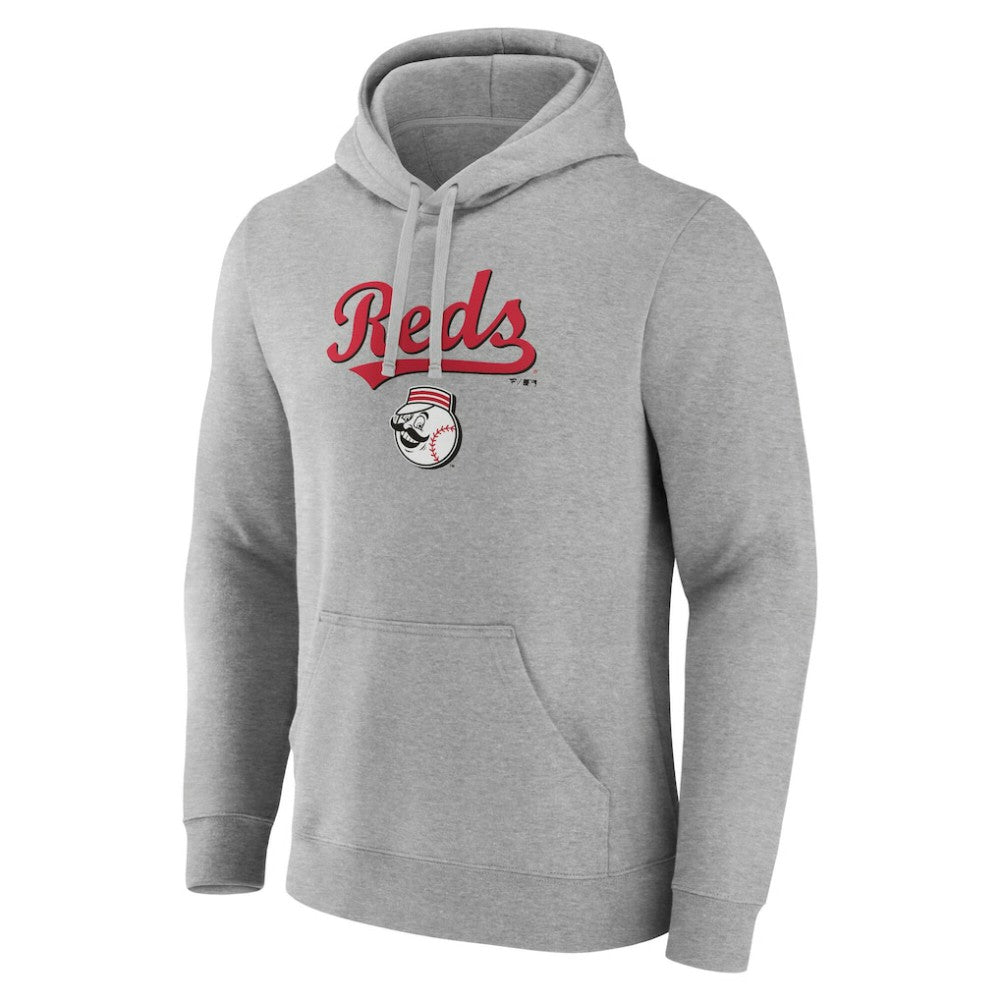 Cincinnati Reds Team Lockup Hoodie - Gray Hoodies
