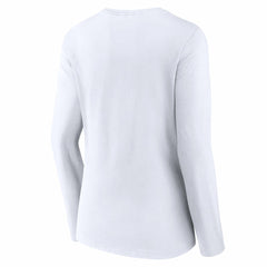 Cincinnati Reds Women's Team Lockup Long Sleeve V-Neck T-Shirt - White T-shirts