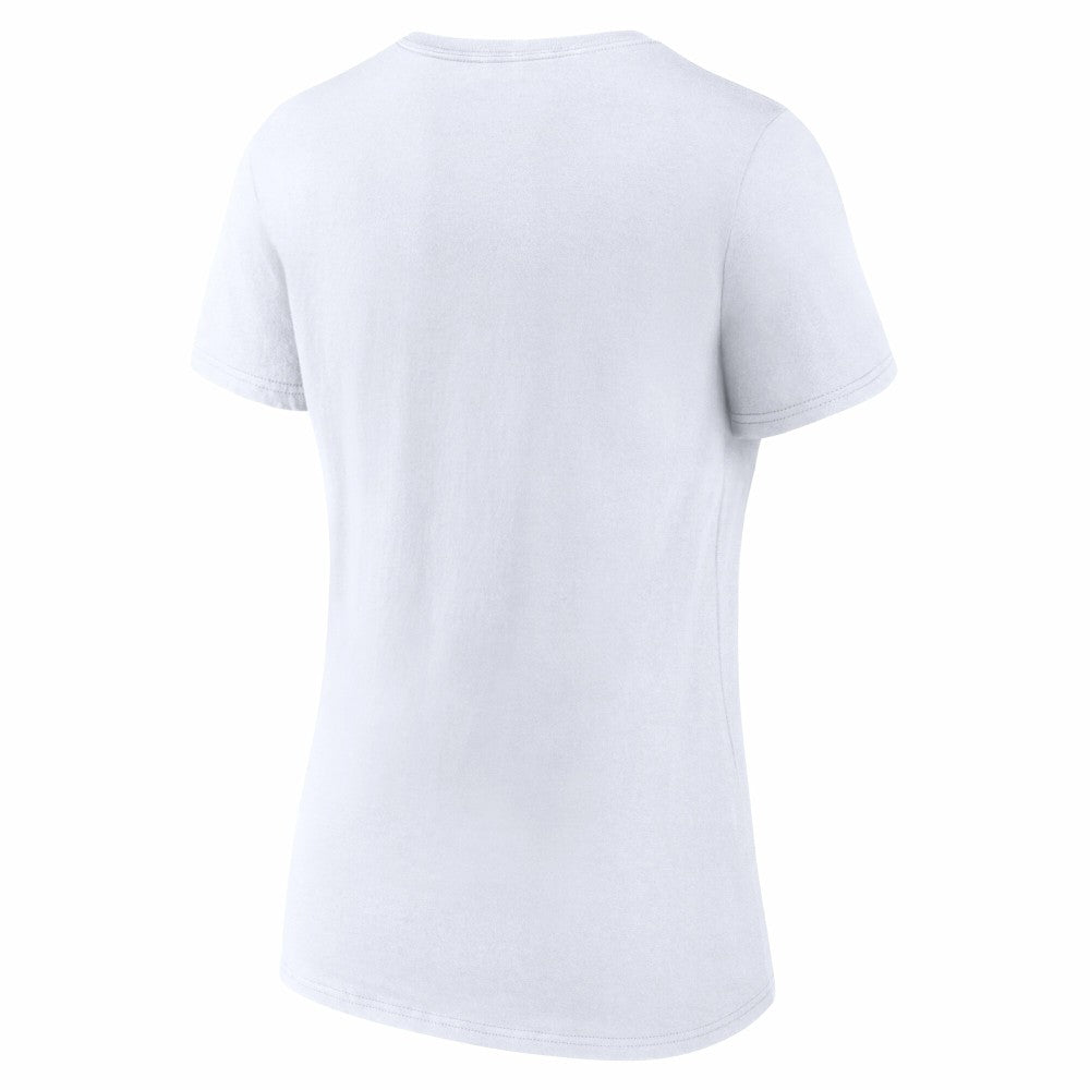 Cincinnati Reds Women's Team Lockup V-Neck T-Shirt - White T-shirts