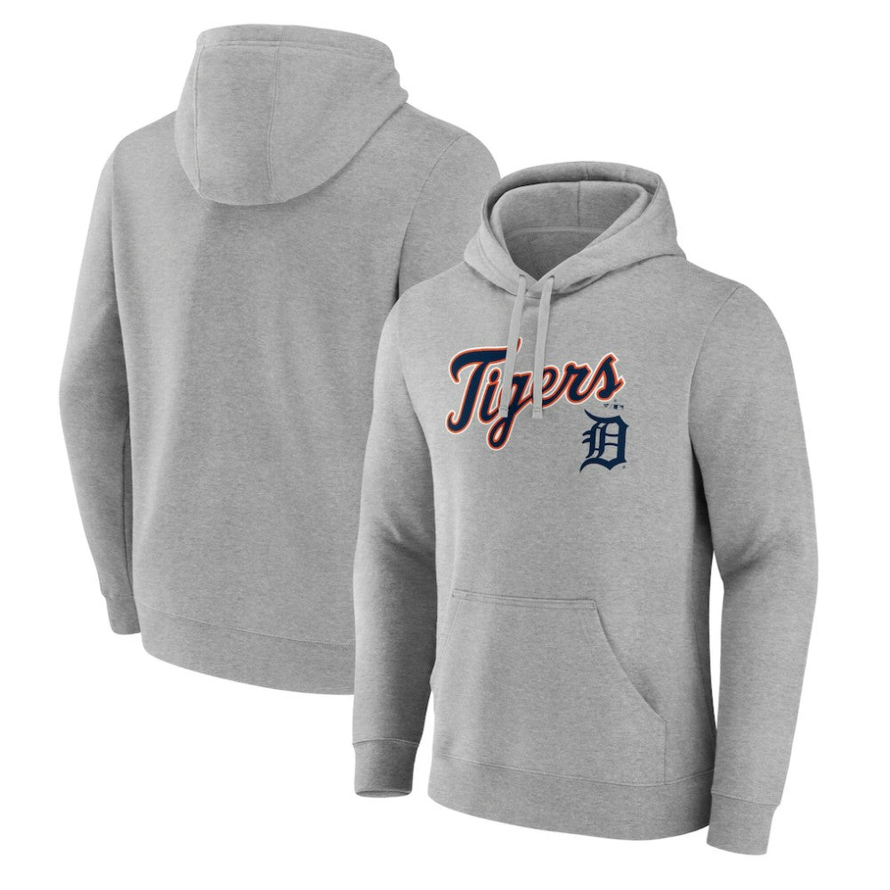 Detroit Tigers Team Lockup Hoodie - Gray Hoodies