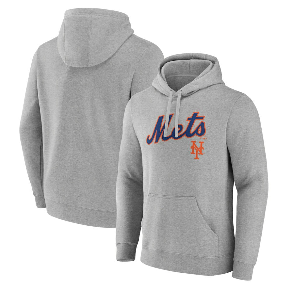 New York Mets Team Lockup Hoodie - Gray Hoodies