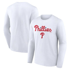 Philadelphia Phillies Team Lockup Long Sleeve T-Shirt - White T-shirts
