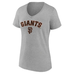 San Francisco Giants Women's Team Lockup V-Neck T-Shirt - Gray T-shirts