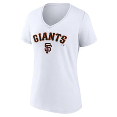 San Francisco Giants Women's Team Lockup V-Neck T-Shirt - White T-shirts