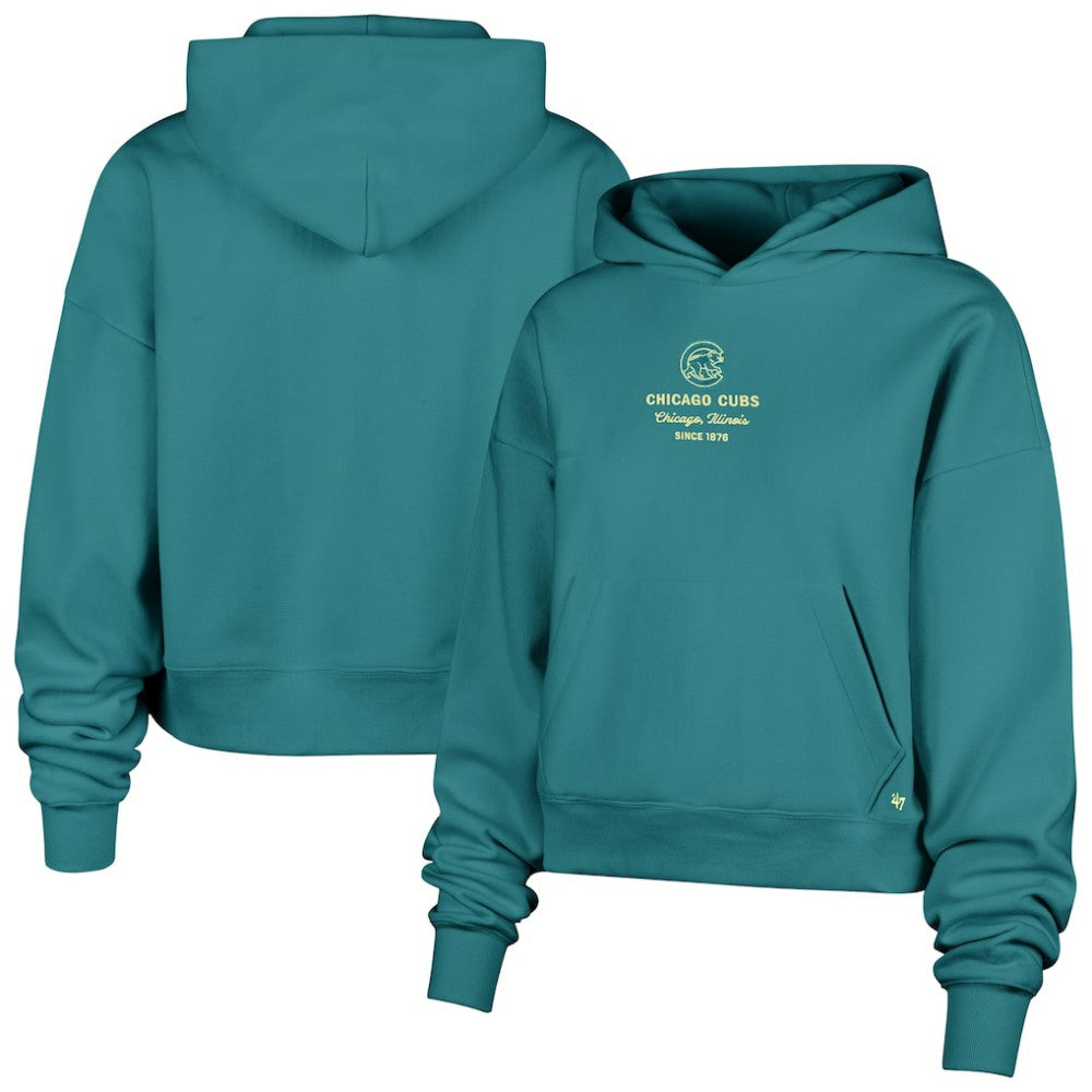 Chicago Cubs '47 Women's Contemporary Basics Anderson Foundation Hoodie - Teal Hoodies
