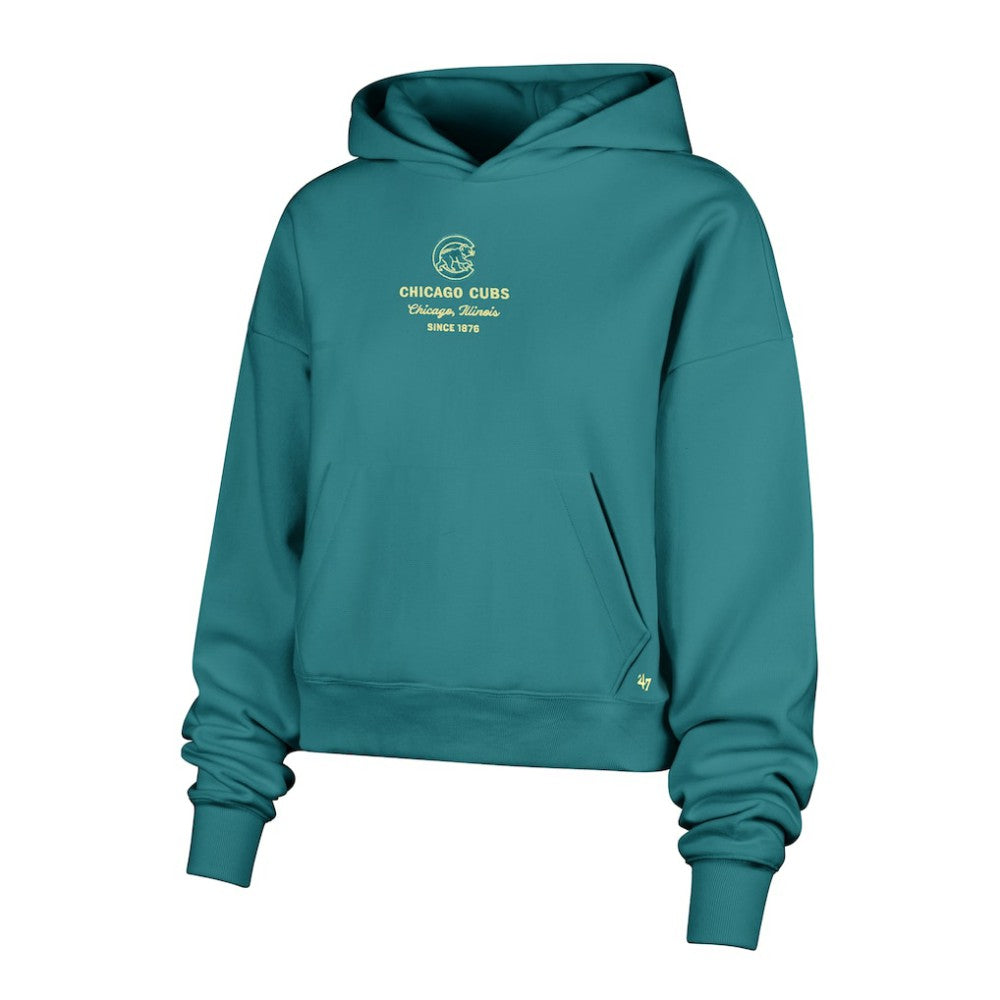 Chicago Cubs '47 Women's Contemporary Basics Anderson Foundation Hoodie - Teal Hoodies
