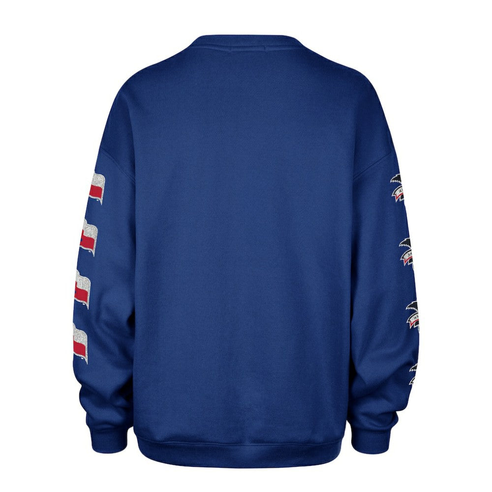 Texas Rangers '47 Women's Trendy Team Go Big Oversized Sweatshirt - Royal Sweatshirts