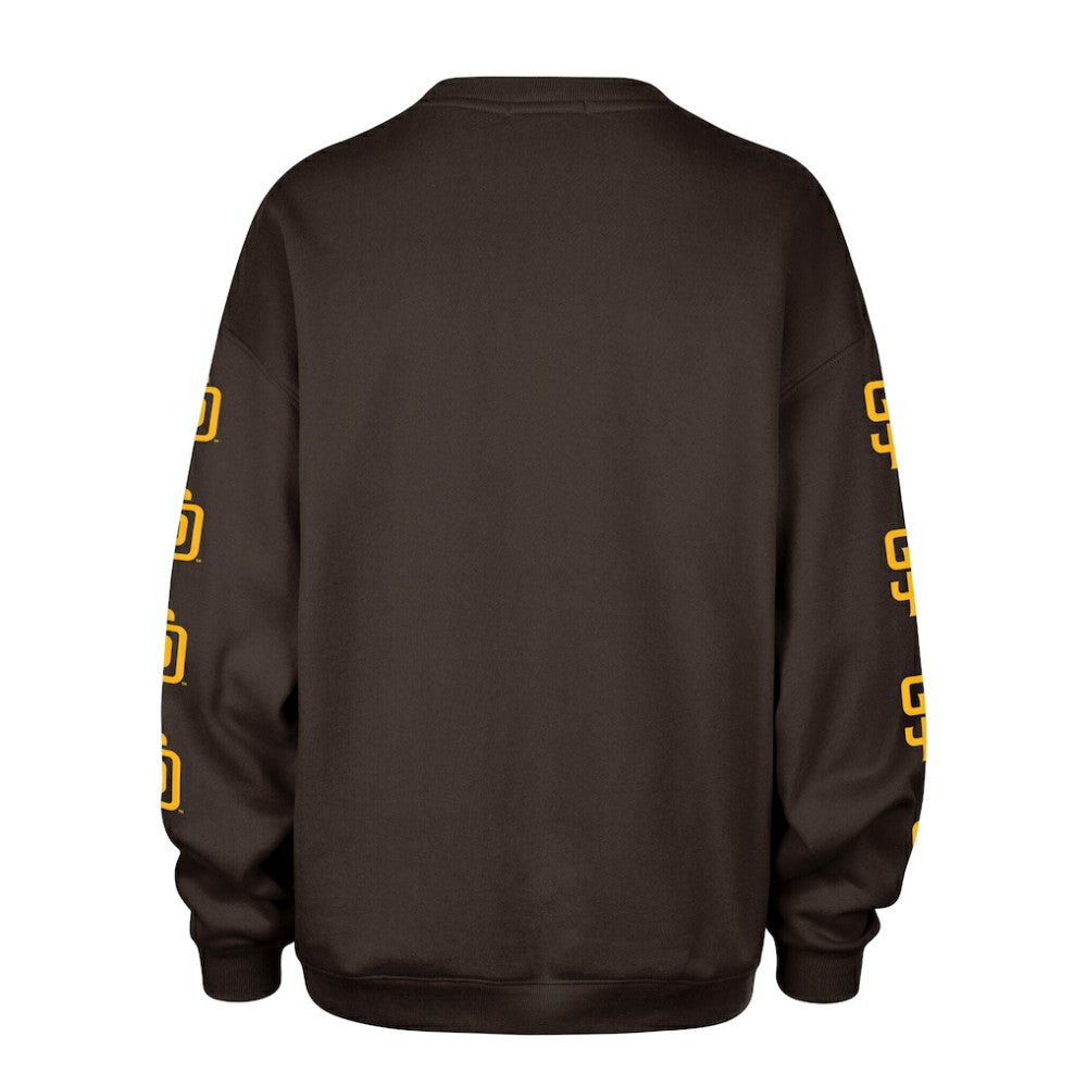 San Diego Padres '47 Women's Trendy Team Go Big Oversized Sweatshirt - Brown Sweatshirts
