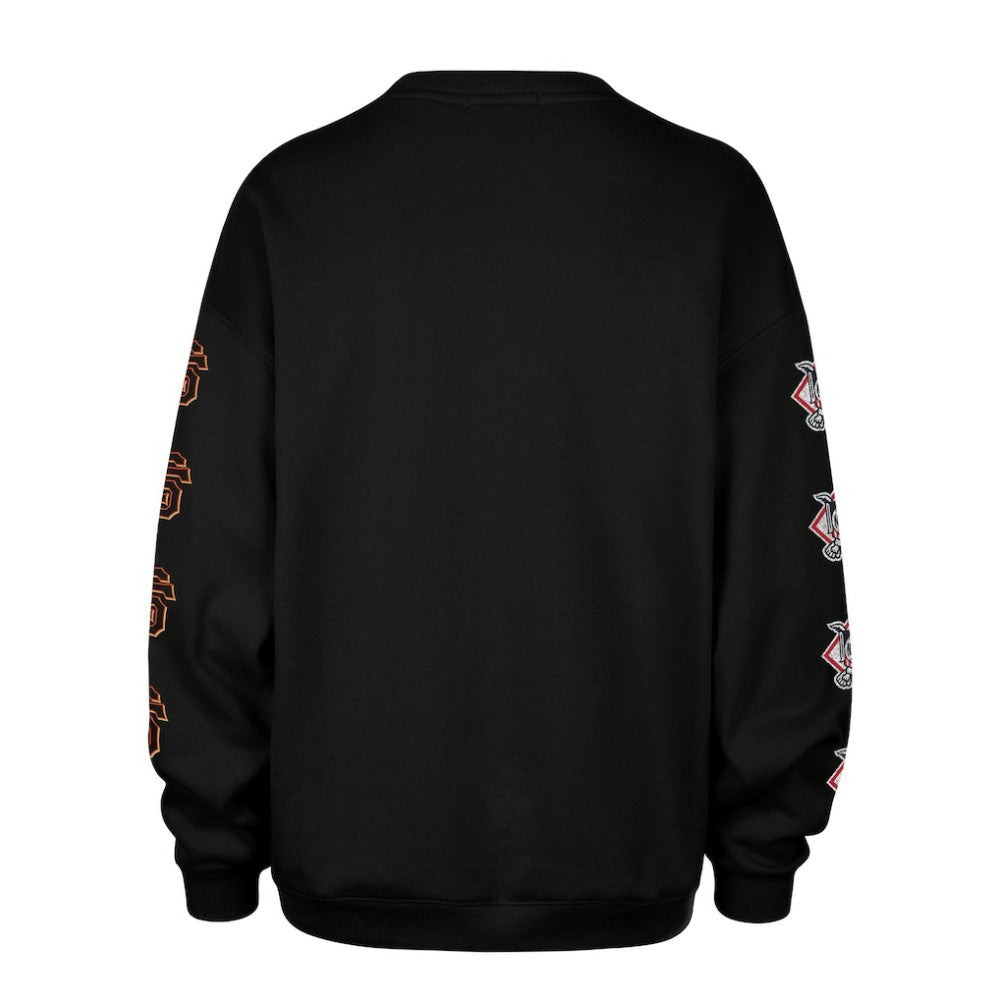 San Francisco Giants '47 Women's Trendy Team Go Big Oversized Sweatshirt - Black Sweatshirts