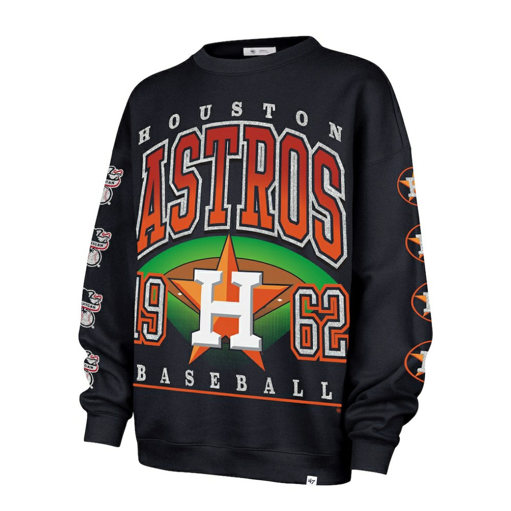 Houston Astros '47 Women's Trendy Team Go Big Oversized Sweatshirt - Navy Sweatshirts