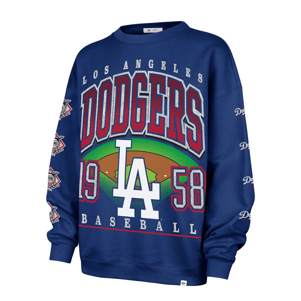 Los Angeles Dodgers '47 Women's Trendy Team Go Big Oversized Sweatshirt - Royal Sweatshirts