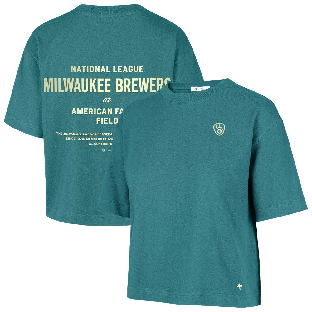Milwaukee Brewers '47 Women's Contemporary Basics Leon City T-Shirt - Teal T-shirts
