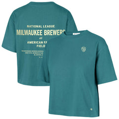Milwaukee Brewers '47 Women's Contemporary Basics Leon City T-Shirt - Teal T-shirts