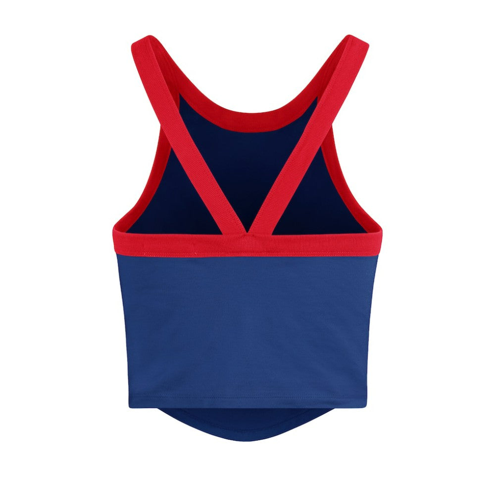 Chicago Cubs '47 Women's Trendy Team Rally Sporty Cropped Racerback Tank Top - Royal Tanks