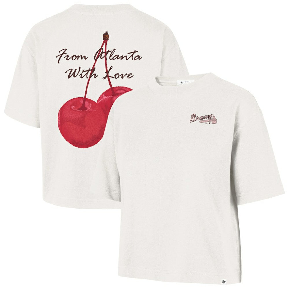 Atlanta Braves '47 Women's Love Letter Reed City T-Shirt - Cream T-shirts