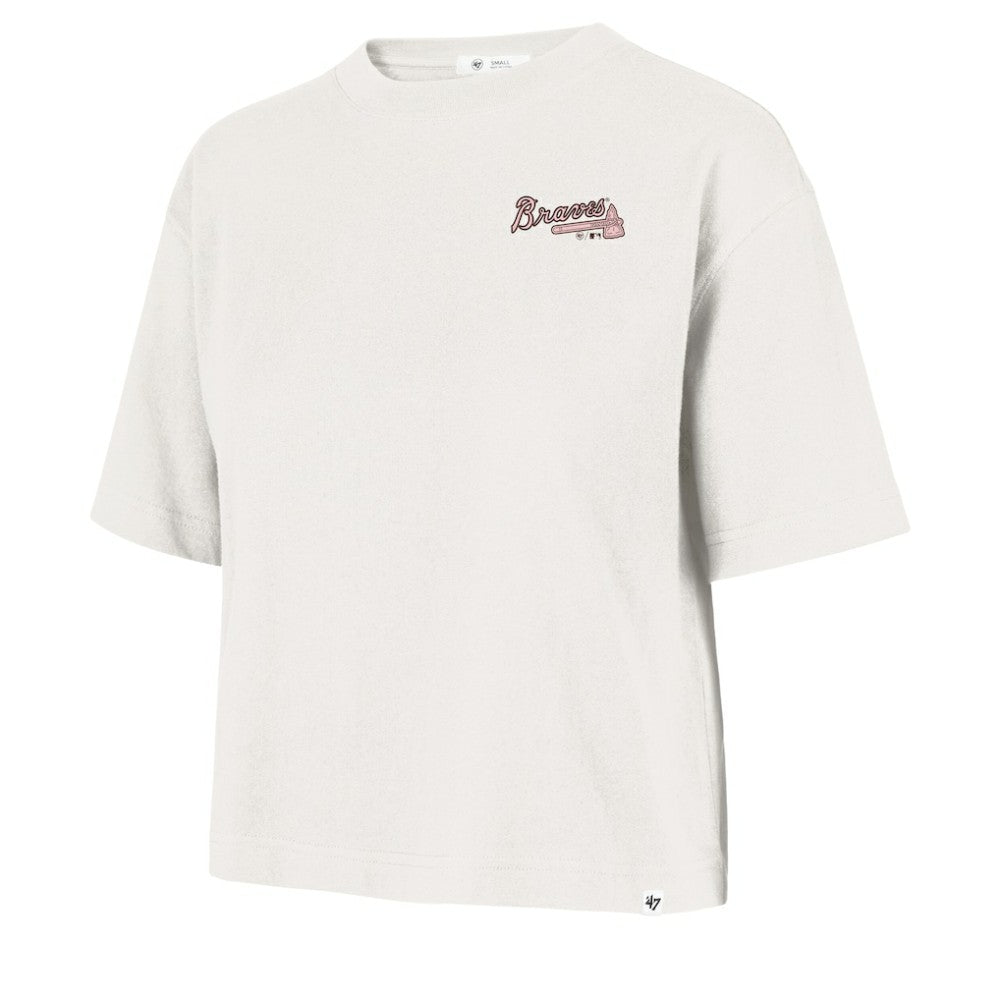 Atlanta Braves '47 Women's Love Letter Reed City T-Shirt - Cream T-shirts