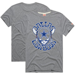 Dallas Cowboys Homage NFL x Grateful Dead Tri-Blend T-Shirt Gray