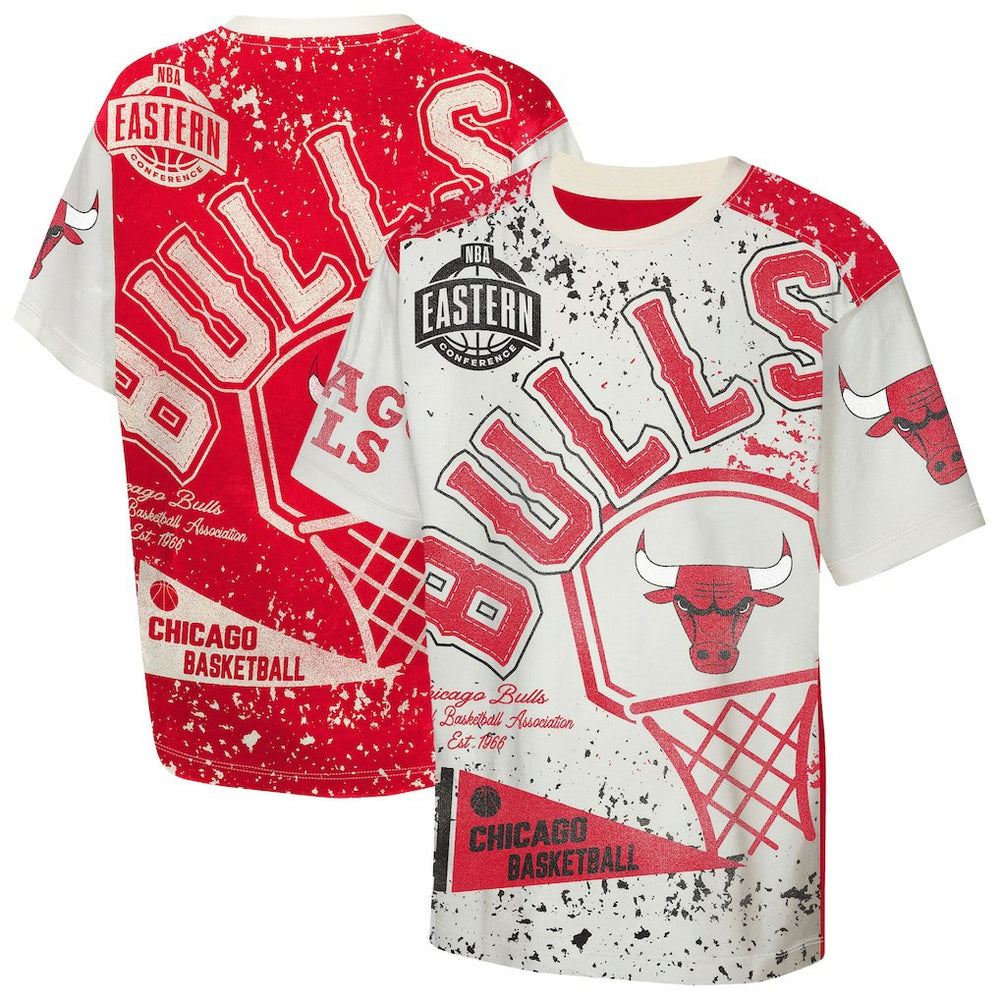 Chicago Bulls Outerstuff Youth Top Player All-Over-Print T-Shirt Cream