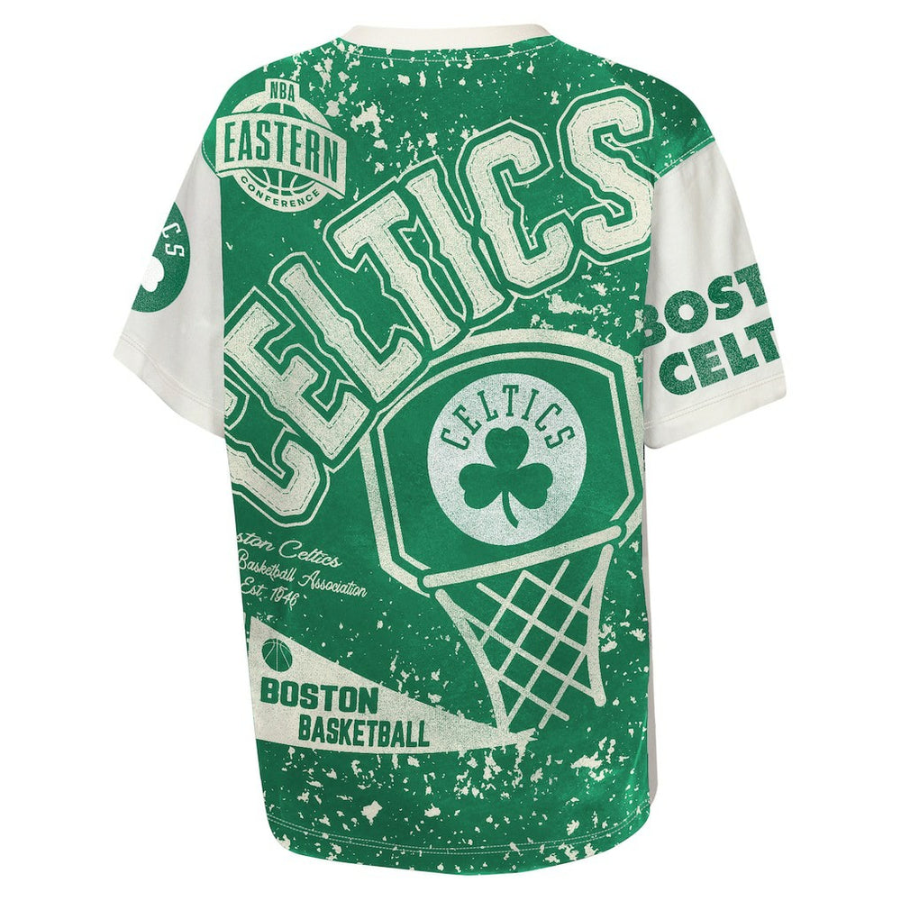 Boston Celtics Outerstuff Youth Top Player All-Over-Print T-Shirt Cream