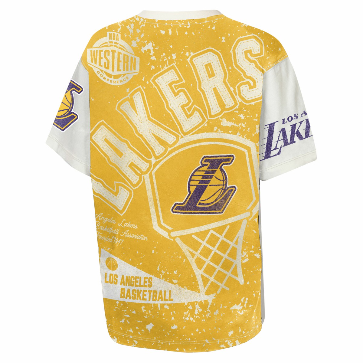 Los Angeles Lakers Outerstuff Youth Top Player All-Over-Print T-Shirt Cream