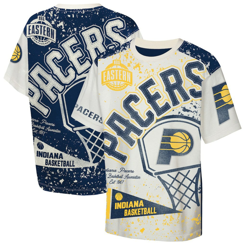 Indiana Pacers Outerstuff Youth Top Player All-Over-Print T-Shirt Cream