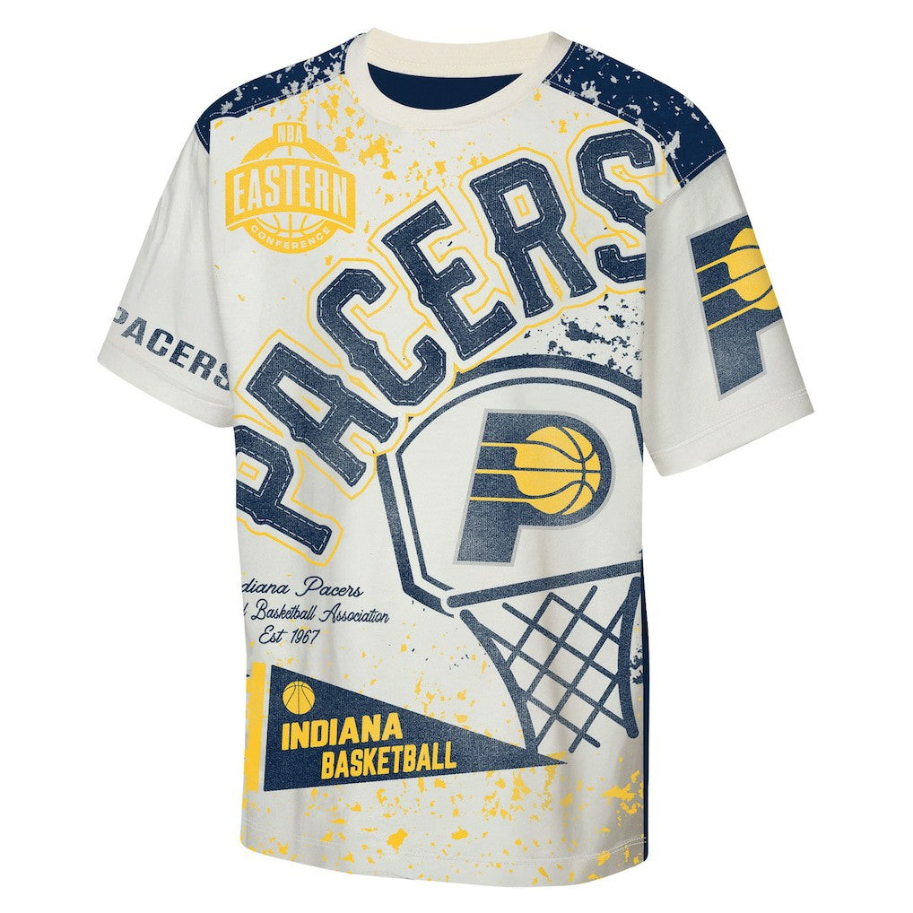 Indiana Pacers Outerstuff Youth Top Player All-Over-Print T-Shirt Cream