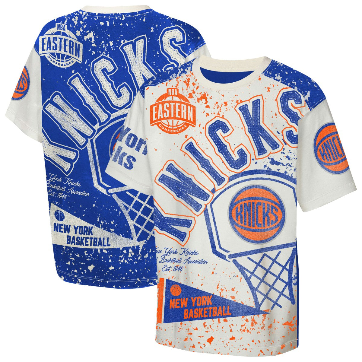 New York Knicks Outerstuff Youth Top Player All-Over-Print T-Shirt Cream