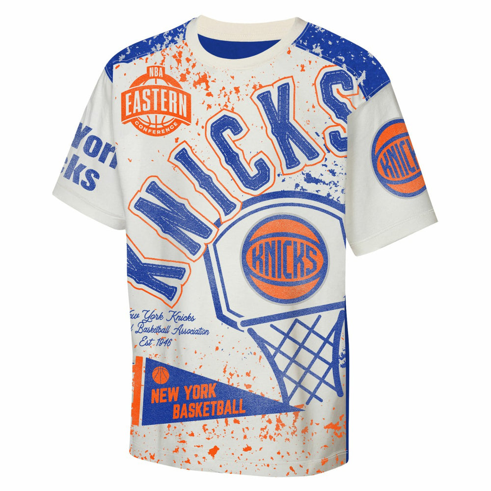 New York Knicks Outerstuff Youth Top Player All-Over-Print T-Shirt Cream