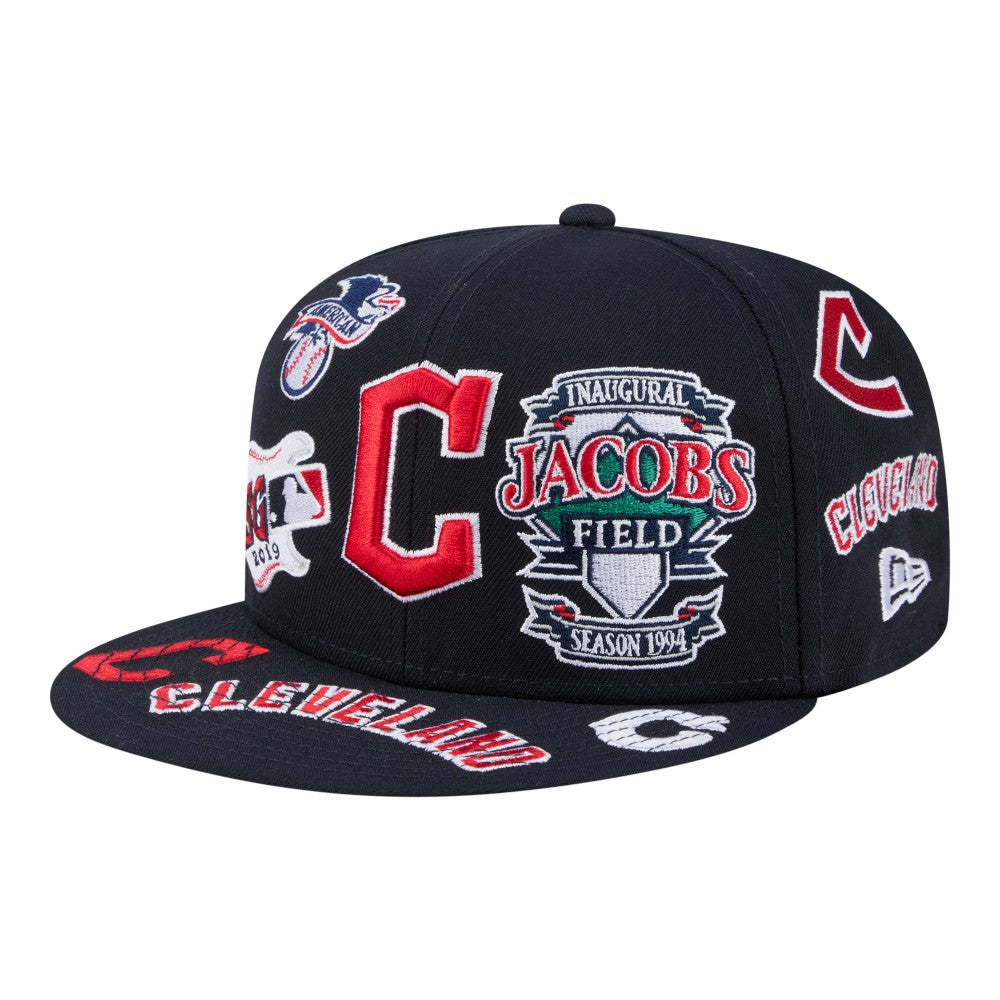 Cleveland Guardians New Era All Over 59FIFTY Fitted Hat - Navy Hats