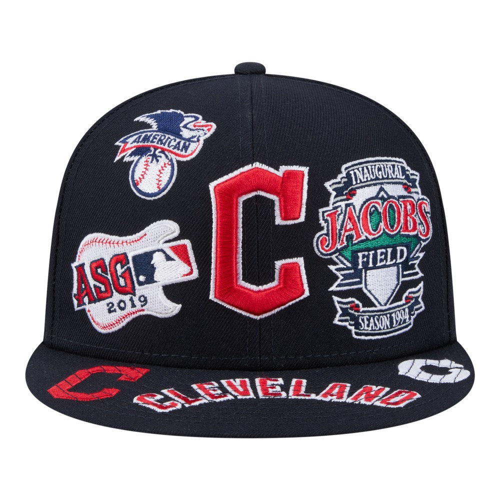 Cleveland Guardians New Era All Over 59FIFTY Fitted Hat - Navy Hats