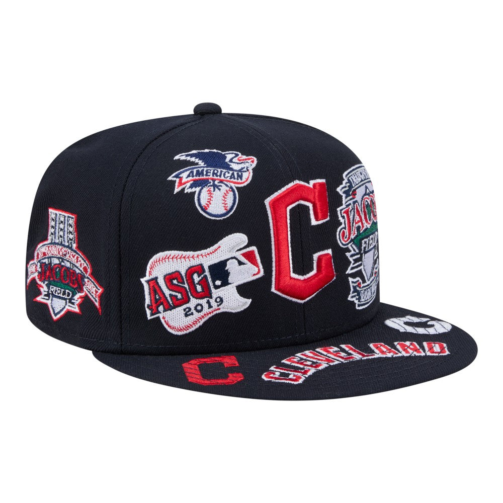 Cleveland Guardians New Era All Over 59FIFTY Fitted Hat - Navy Hats